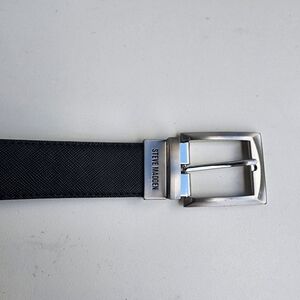 NWOT Steve Madden Men's Textured Black/Brown Reversible Belt Size 38